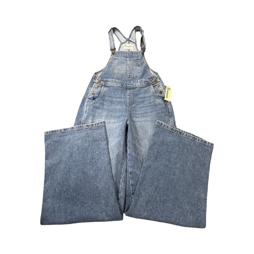 No Boundaries Baggy Overalls Women XS Blue Wide Leg Skater